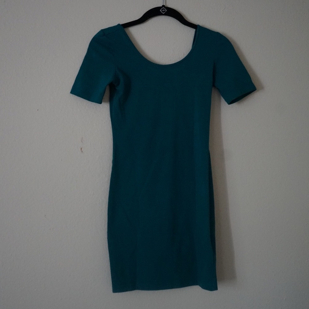 Teal body-con dress